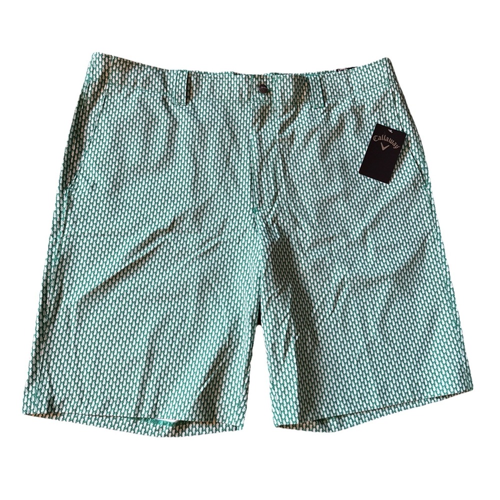 New Callaway Golf Shorts Mens 38 Green Stretch Moisture Wicking